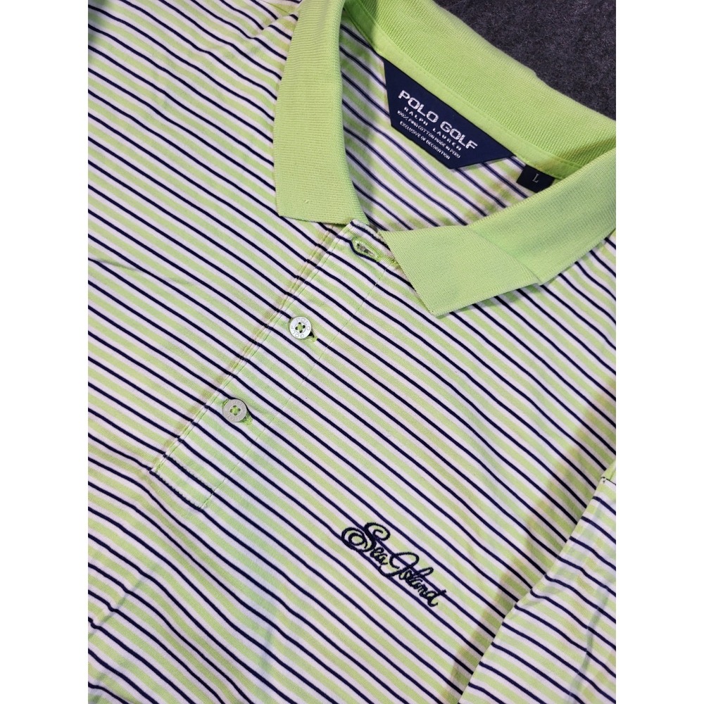 Ralph Lauren Polo Golf Polo Men's Large Sea Island Logo Judicial Green